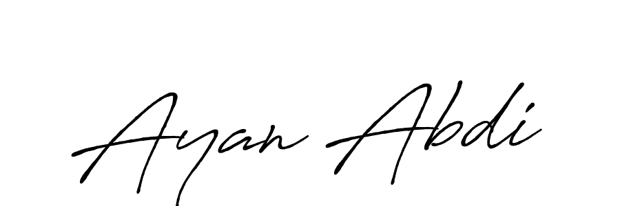 Create a beautiful signature design for name Ayan Abdi. With this signature (Antro_Vectra_Bolder) fonts, you can make a handwritten signature for free. Ayan Abdi signature style 7 images and pictures png