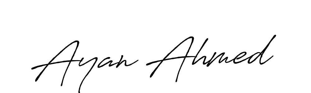 Ayan Ahmed stylish signature style. Best Handwritten Sign (Antro_Vectra_Bolder) for my name. Handwritten Signature Collection Ideas for my name Ayan Ahmed. Ayan Ahmed signature style 7 images and pictures png