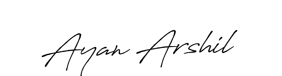 Use a signature maker to create a handwritten signature online. With this signature software, you can design (Antro_Vectra_Bolder) your own signature for name Ayan Arshil. Ayan Arshil signature style 7 images and pictures png