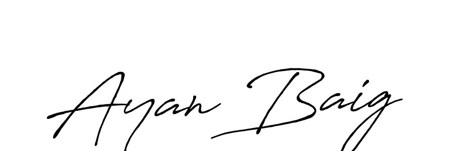 You can use this online signature creator to create a handwritten signature for the name Ayan Baig. This is the best online autograph maker. Ayan Baig signature style 7 images and pictures png