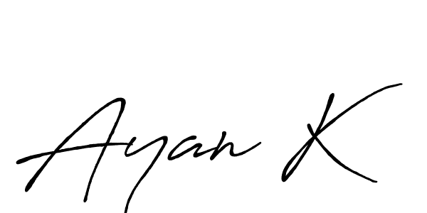 Create a beautiful signature design for name Ayan K. With this signature (Antro_Vectra_Bolder) fonts, you can make a handwritten signature for free. Ayan K signature style 7 images and pictures png