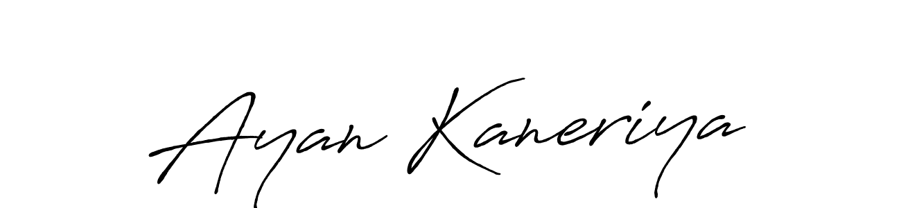 Create a beautiful signature design for name Ayan Kaneriya. With this signature (Antro_Vectra_Bolder) fonts, you can make a handwritten signature for free. Ayan Kaneriya signature style 7 images and pictures png