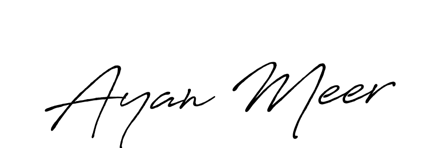 You should practise on your own different ways (Antro_Vectra_Bolder) to write your name (Ayan Meer) in signature. don't let someone else do it for you. Ayan Meer signature style 7 images and pictures png