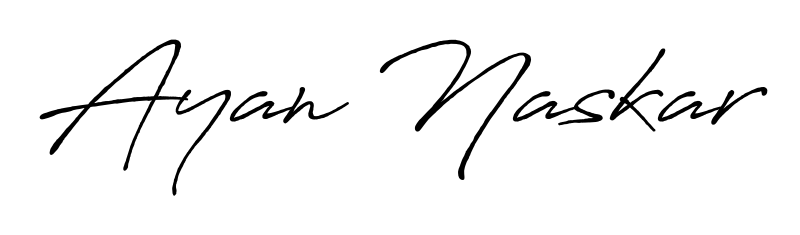 A stylish, flowing autograph style designed for name Ayan Naskar using Antro_Vectra_Bolder typography. Perfect for digital creative projects. Ayan Naskar signature style 7 images and pictures png