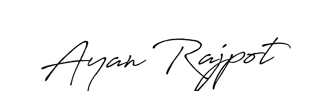 Make a beautiful signature design for name Ayan Rajpot. With this signature (Antro_Vectra_Bolder) style, you can create a handwritten signature for free. Ayan Rajpot signature style 7 images and pictures png