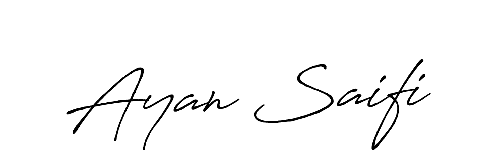 Ayan Saifi stylish signature style. Best Handwritten Sign (Antro_Vectra_Bolder) for my name. Handwritten Signature Collection Ideas for my name Ayan Saifi. Ayan Saifi signature style 7 images and pictures png