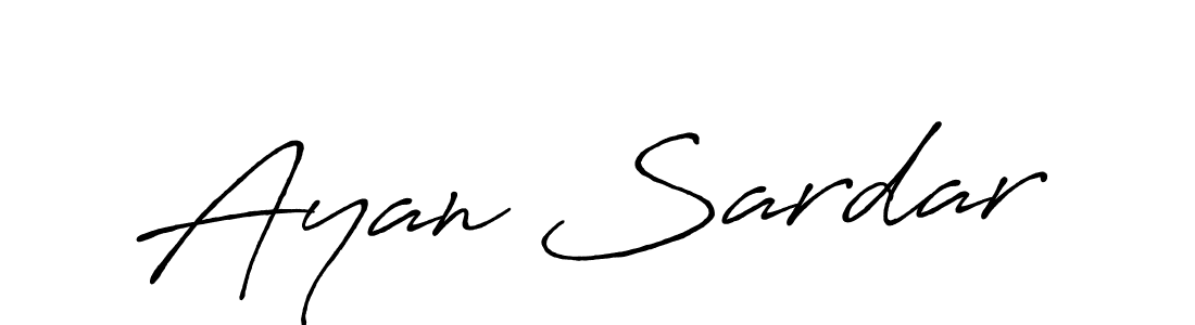 Create a beautiful signature design for name Ayan Sardar. With this signature (Antro_Vectra_Bolder) fonts, you can make a handwritten signature for free. Ayan Sardar signature style 7 images and pictures png