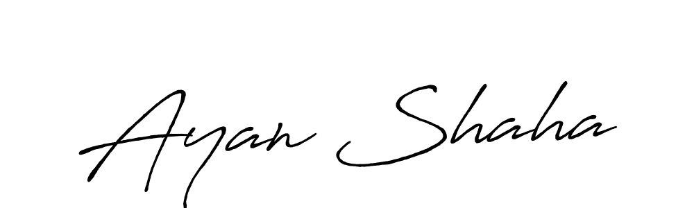 Make a beautiful signature design for name Ayan Shaha. With this signature (Antro_Vectra_Bolder) style, you can create a handwritten signature for free. Ayan Shaha signature style 7 images and pictures png