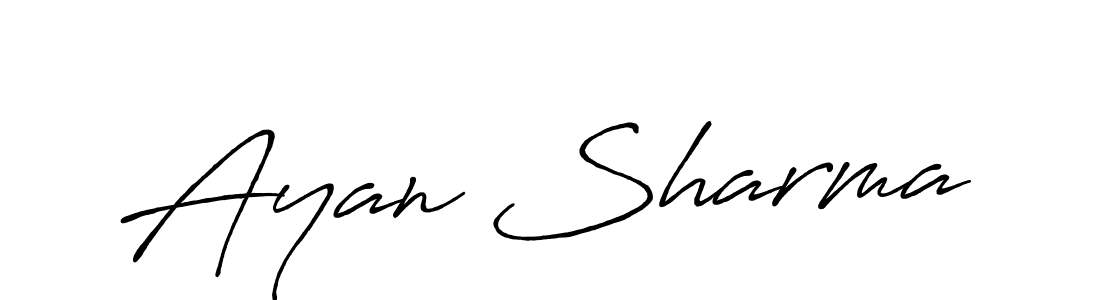 Make a beautiful signature design for name Ayan Sharma. With this signature (Antro_Vectra_Bolder) style, you can create a handwritten signature for free. Ayan Sharma signature style 7 images and pictures png