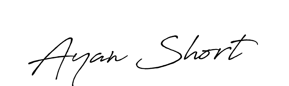 Ayan Short stylish signature style. Best Handwritten Sign (Antro_Vectra_Bolder) for my name. Handwritten Signature Collection Ideas for my name Ayan Short. Ayan Short signature style 7 images and pictures png