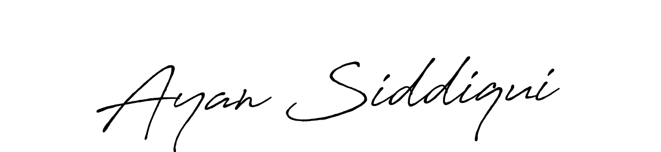 Create a beautiful signature design for name Ayan Siddiqui. With this signature (Antro_Vectra_Bolder) fonts, you can make a handwritten signature for free. Ayan Siddiqui signature style 7 images and pictures png