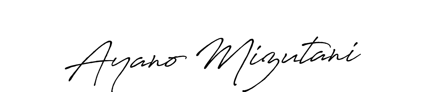 Make a beautiful signature design for name Ayano Mizutani. With this signature (Antro_Vectra_Bolder) style, you can create a handwritten signature for free. Ayano Mizutani signature style 7 images and pictures png