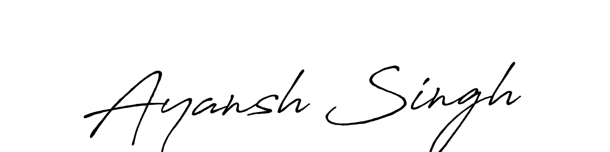 Create a beautiful signature design for name Ayansh Singh. With this signature (Antro_Vectra_Bolder) fonts, you can make a handwritten signature for free. Ayansh Singh signature style 7 images and pictures png