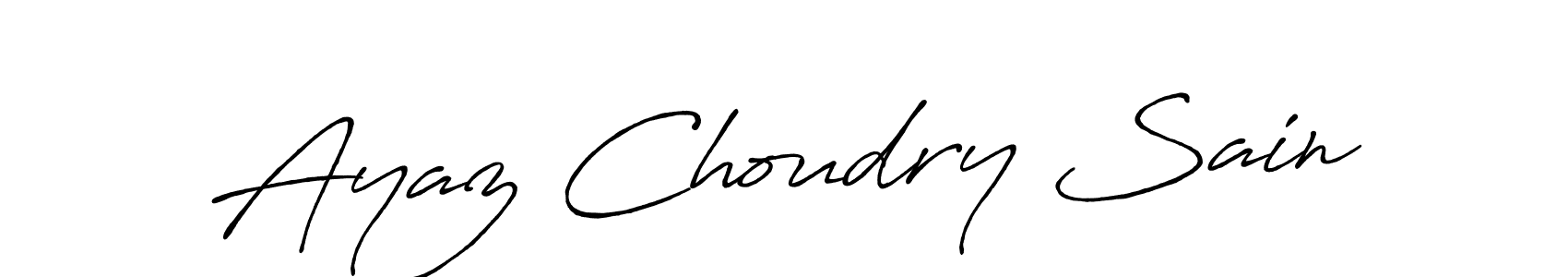 The best way (Antro_Vectra_Bolder) to make a short signature is to pick only two or three words in your name. The name Ayaz Choudry Sain include a total of six letters. For converting this name. Ayaz Choudry Sain signature style 7 images and pictures png