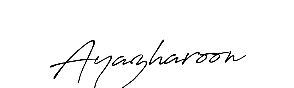Similarly Antro_Vectra_Bolder is the best handwritten signature design. Signature creator online .You can use it as an online autograph creator for name Ayazharoon. Ayazharoon signature style 7 images and pictures png