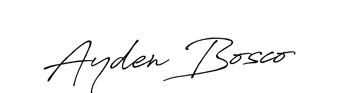 How to make Ayden Bosco name signature. Use Antro_Vectra_Bolder style for creating short signs online. This is the latest handwritten sign. Ayden Bosco signature style 7 images and pictures png