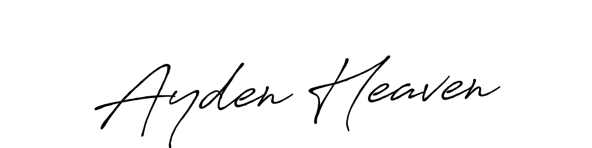 if you are searching for the best signature style for your name Ayden Heaven. so please give up your signature search. here we have designed multiple signature styles  using Antro_Vectra_Bolder. Ayden Heaven signature style 7 images and pictures png