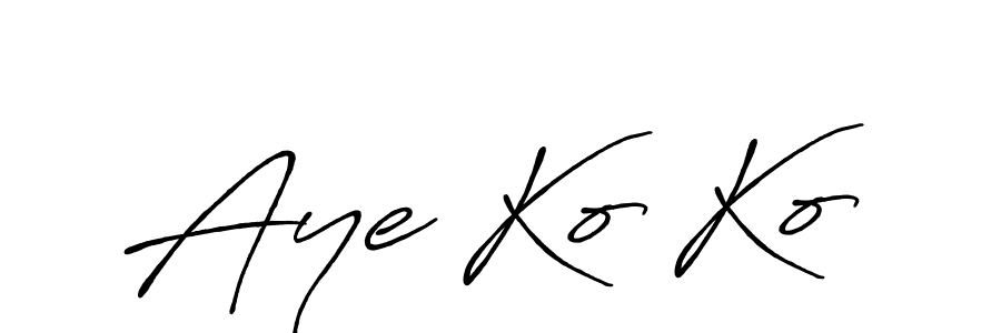 Make a beautiful signature design for name Aye Ko Ko. With this signature (Antro_Vectra_Bolder) style, you can create a handwritten signature for free. Aye Ko Ko signature style 7 images and pictures png