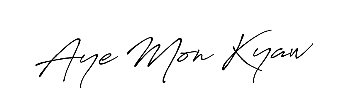 How to make Aye Mon Kyaw name signature. Use Antro_Vectra_Bolder style for creating short signs online. This is the latest handwritten sign. Aye Mon Kyaw signature style 7 images and pictures png
