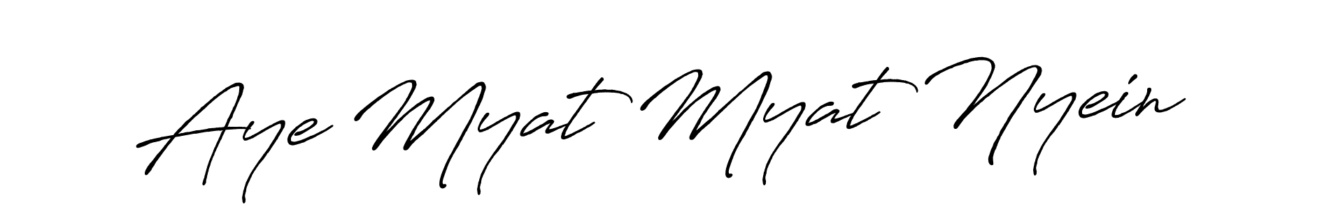 Design your own signature with our free online signature maker. With this signature software, you can create a handwritten (Antro_Vectra_Bolder) signature for name Aye Myat Myat Nyein. Aye Myat Myat Nyein signature style 7 images and pictures png