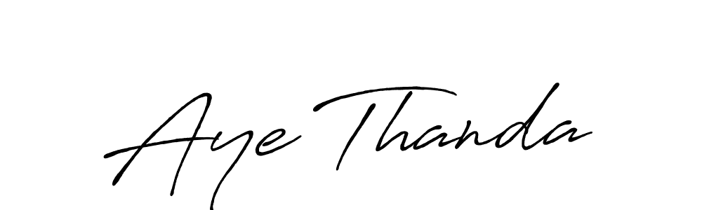 Also we have Aye Thanda name is the best signature style. Create professional handwritten signature collection using Antro_Vectra_Bolder autograph style. Aye Thanda signature style 7 images and pictures png