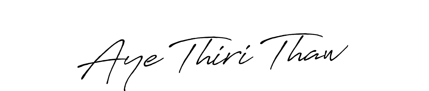 How to make Aye Thiri Thaw name signature. Use Antro_Vectra_Bolder style for creating short signs online. This is the latest handwritten sign. Aye Thiri Thaw signature style 7 images and pictures png