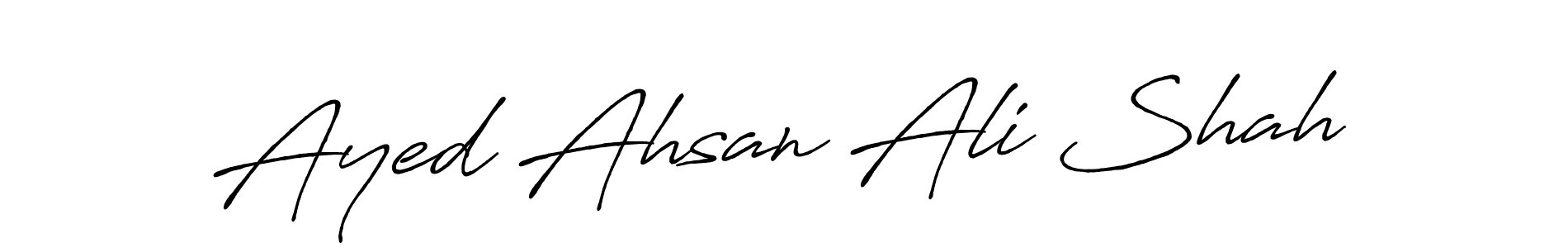 How to make Ayed Ahsan Ali Shah name signature. Use Antro_Vectra_Bolder style for creating short signs online. This is the latest handwritten sign. Ayed Ahsan Ali Shah signature style 7 images and pictures png