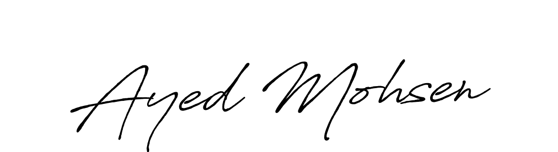 Create a beautiful signature design for name Ayed Mohsen. With this signature (Antro_Vectra_Bolder) fonts, you can make a handwritten signature for free. Ayed Mohsen signature style 7 images and pictures png