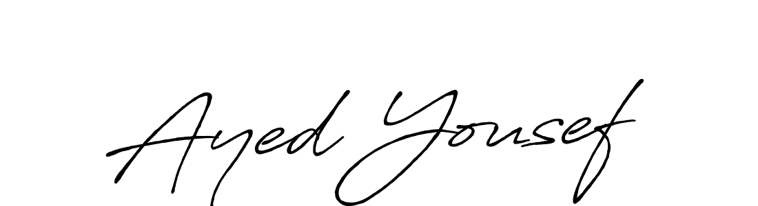 How to make Ayed Yousef name signature. Use Antro_Vectra_Bolder style for creating short signs online. This is the latest handwritten sign. Ayed Yousef signature style 7 images and pictures png