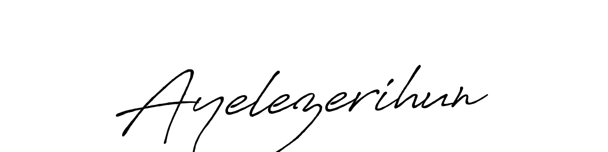 Also we have Ayelezerihun name is the best signature style. Create professional handwritten signature collection using Antro_Vectra_Bolder autograph style. Ayelezerihun signature style 7 images and pictures png