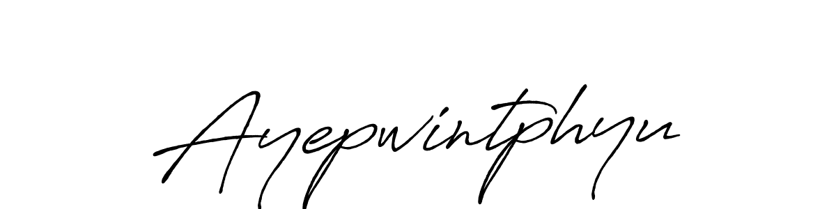 Ayepwintphyu stylish signature style. Best Handwritten Sign (Antro_Vectra_Bolder) for my name. Handwritten Signature Collection Ideas for my name Ayepwintphyu. Ayepwintphyu signature style 7 images and pictures png
