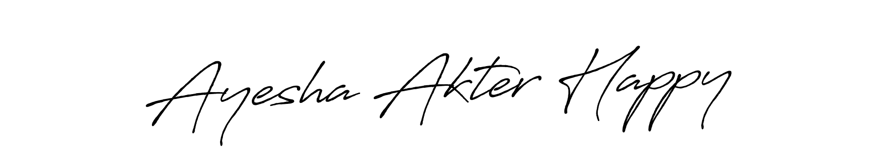 Similarly Antro_Vectra_Bolder is the best handwritten signature design. Signature creator online .You can use it as an online autograph creator for name Ayesha Akter Happy. Ayesha Akter Happy signature style 7 images and pictures png