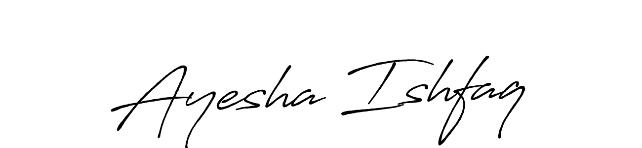 Make a beautiful signature design for name Ayesha Ishfaq. With this signature (Antro_Vectra_Bolder) style, you can create a handwritten signature for free. Ayesha Ishfaq signature style 7 images and pictures png
