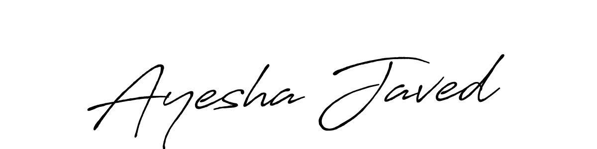 How to make Ayesha Javed name signature. Use Antro_Vectra_Bolder style for creating short signs online. This is the latest handwritten sign. Ayesha Javed signature style 7 images and pictures png