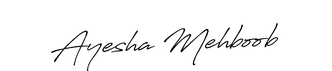 It looks lik you need a new signature style for name Ayesha Mehboob. Design unique handwritten (Antro_Vectra_Bolder) signature with our free signature maker in just a few clicks. Ayesha Mehboob signature style 7 images and pictures png