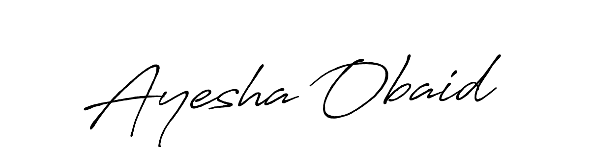 Also we have Ayesha Obaid name is the best signature style. Create professional handwritten signature collection using Antro_Vectra_Bolder autograph style. Ayesha Obaid signature style 7 images and pictures png