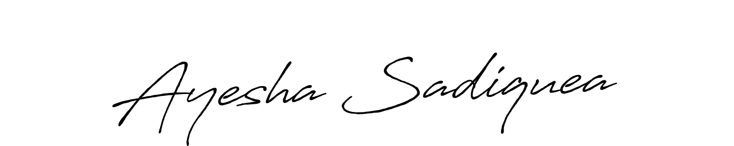 Create a beautiful signature design for name Ayesha Sadiquea. With this signature (Antro_Vectra_Bolder) fonts, you can make a handwritten signature for free. Ayesha Sadiquea signature style 7 images and pictures png