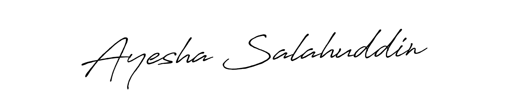 Make a beautiful signature design for name Ayesha Salahuddin. With this signature (Antro_Vectra_Bolder) style, you can create a handwritten signature for free. Ayesha Salahuddin signature style 7 images and pictures png