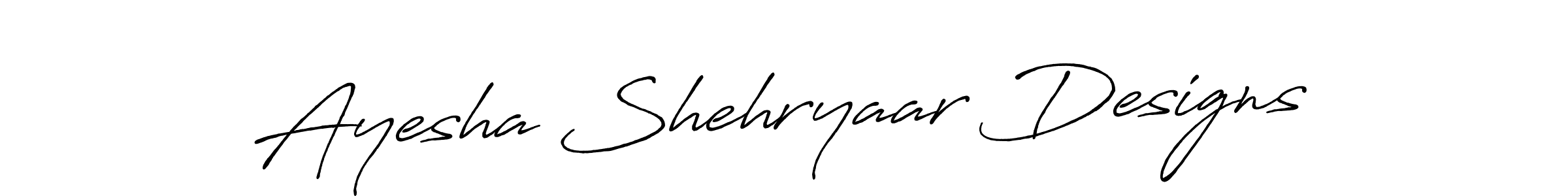 Ayesha Shehryaar Designs stylish signature style. Best Handwritten Sign (Antro_Vectra_Bolder) for my name. Handwritten Signature Collection Ideas for my name Ayesha Shehryaar Designs. Ayesha Shehryaar Designs signature style 7 images and pictures png