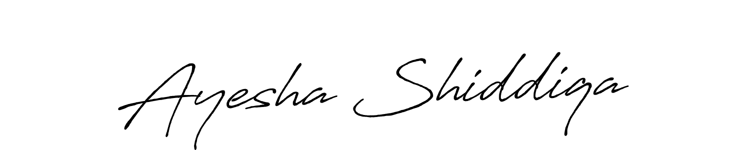 Create a beautiful signature design for name Ayesha Shiddiqa. With this signature (Antro_Vectra_Bolder) fonts, you can make a handwritten signature for free. Ayesha Shiddiqa signature style 7 images and pictures png
