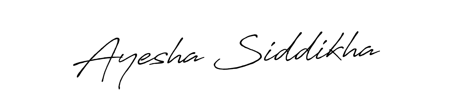 How to make Ayesha Siddikha name signature. Use Antro_Vectra_Bolder style for creating short signs online. This is the latest handwritten sign. Ayesha Siddikha signature style 7 images and pictures png