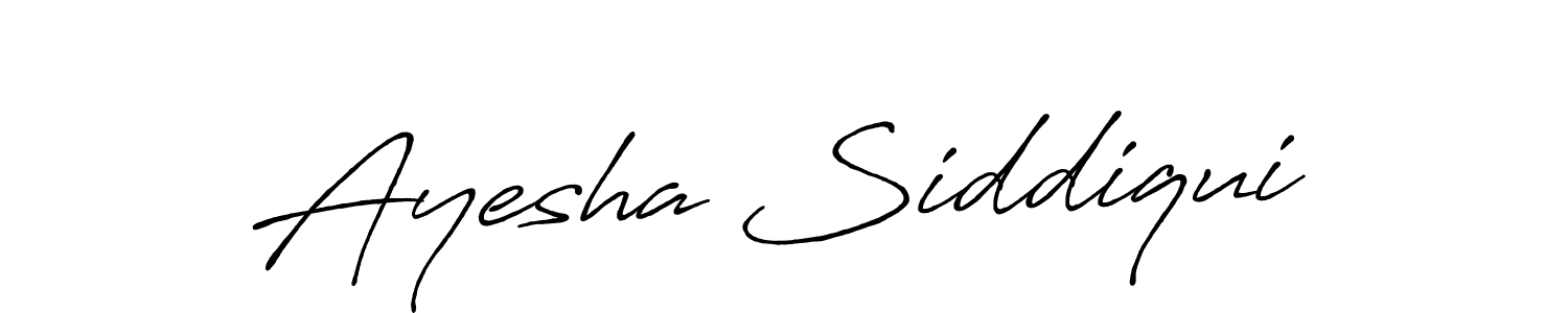 Make a beautiful signature design for name Ayesha Siddiqui. With this signature (Antro_Vectra_Bolder) style, you can create a handwritten signature for free. Ayesha Siddiqui signature style 7 images and pictures png