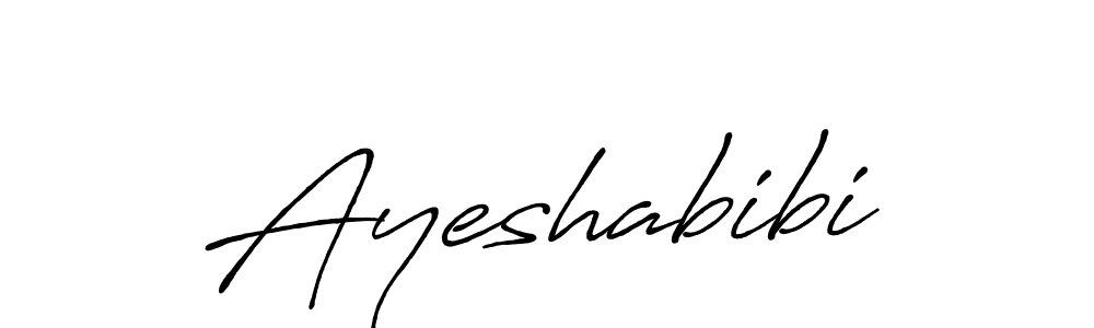 Use a signature maker to create a handwritten signature online. With this signature software, you can design (Antro_Vectra_Bolder) your own signature for name Ayeshabibi. Ayeshabibi signature style 7 images and pictures png