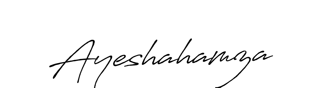 Make a beautiful signature design for name Ayeshahamza. With this signature (Antro_Vectra_Bolder) style, you can create a handwritten signature for free. Ayeshahamza signature style 7 images and pictures png