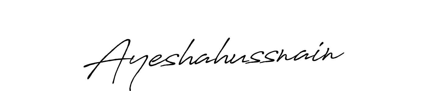 Make a beautiful signature design for name Ayeshahussnain. With this signature (Antro_Vectra_Bolder) style, you can create a handwritten signature for free. Ayeshahussnain signature style 7 images and pictures png