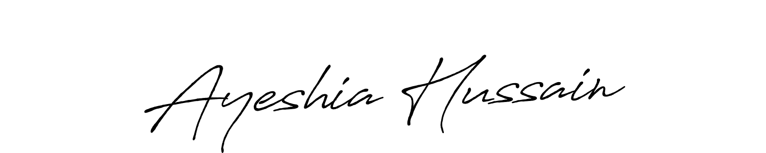 Use a signature maker to create a handwritten signature online. With this signature software, you can design (Antro_Vectra_Bolder) your own signature for name Ayeshia Hussain. Ayeshia Hussain signature style 7 images and pictures png