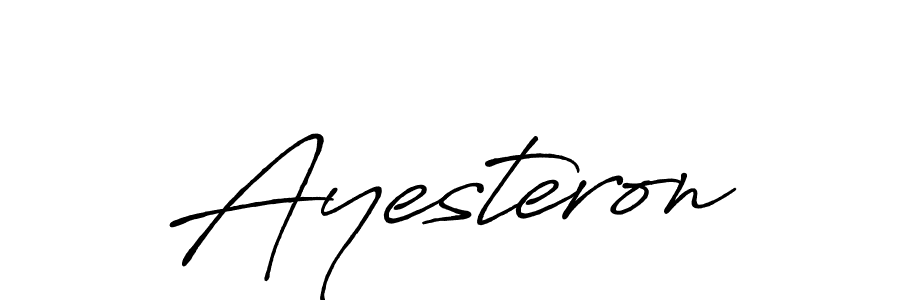 Use a signature maker to create a handwritten signature online. With this signature software, you can design (Antro_Vectra_Bolder) your own signature for name Ayesteron. Ayesteron signature style 7 images and pictures png