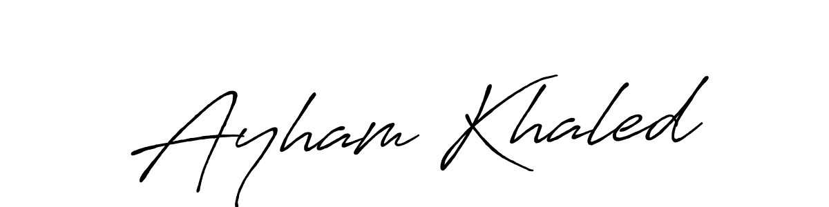You should practise on your own different ways (Antro_Vectra_Bolder) to write your name (Ayham Khaled) in signature. don't let someone else do it for you. Ayham Khaled signature style 7 images and pictures png