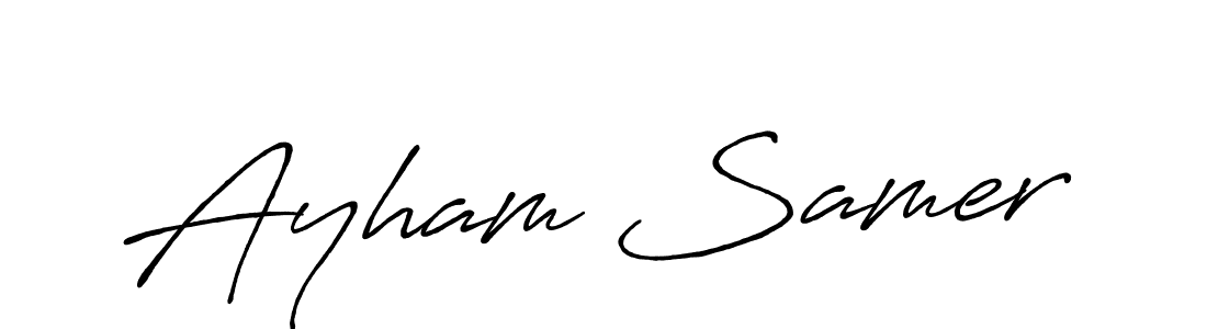 You can use this online signature creator to create a handwritten signature for the name Ayham Samer. This is the best online autograph maker. Ayham Samer signature style 7 images and pictures png