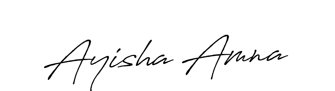 Design your own signature with our free online signature maker. With this signature software, you can create a handwritten (Antro_Vectra_Bolder) signature for name Ayisha Amna. Ayisha Amna signature style 7 images and pictures png